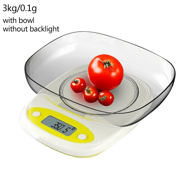 3kg-0.1g with bowl 7 кг/3 кг 0,1/1 г кухонные весы 3 стиля Высокоточный ЖК-цифровой дисплей миниатюрные весы грамм весы для кухни измерение еды - Цвет: 3kg-0.1g with bowl
