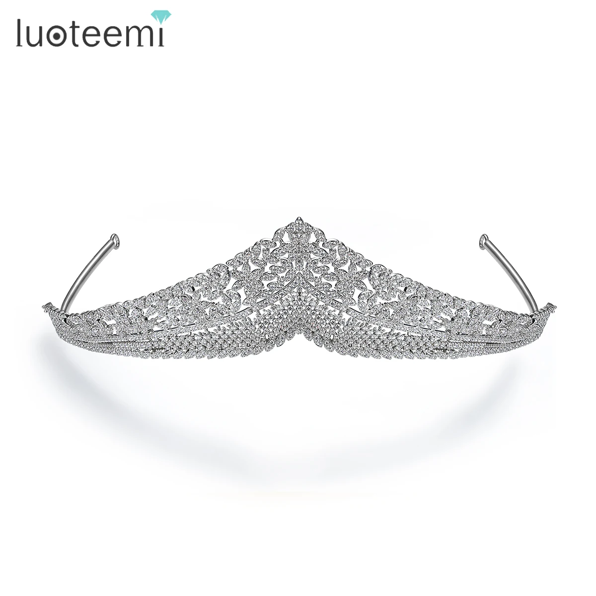 

Свадебная круглая корона LUOTEEMI для женщин с несколькими цветами ювелирные изделия для невесты из прозрачного кубического циркония Свадебная повязка для волос