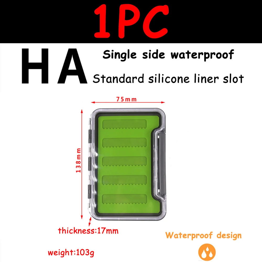 Type HA 1PC Bimoo 1 шт. Новая Водонепроницаемая коробка для рыболовных приманок сухая/влажная/Nymph коробка для хранения с силиконовой щелевой двухсторонней крючком Fly Bait коробки - Цвет: Type HA 1PC