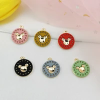 10pcslot diy cartoon cute golden mickey head tag earrings necklace alloy dripping small pendant