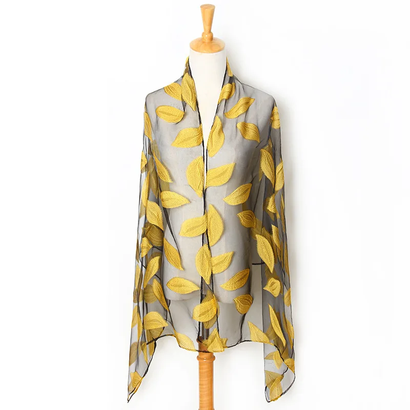 Легкий прозрачный обертывающийся сетчатый платок из органзы женский летний Бриз