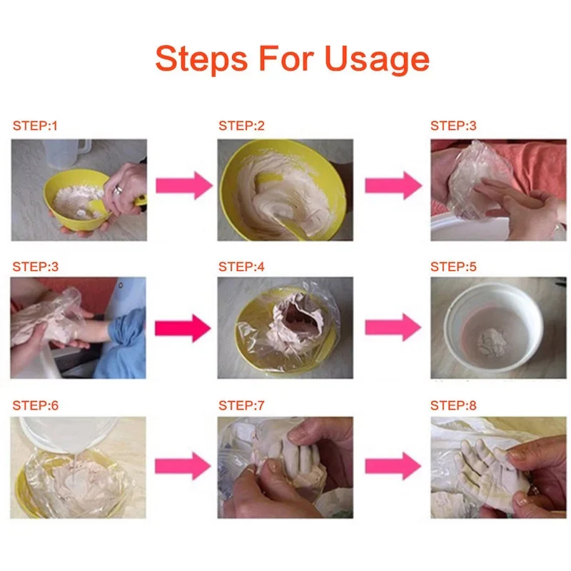 

3D Handmade Mini Handprints Footprints Model Powder Gifts Mold DIY Hand Foot Casting Kit Clone Powder Set DAG-ship