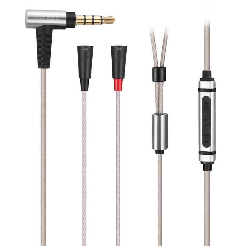 Новинка! Посеребренный аудиокабель с микрофоном для наушников Sennheiser IE80S IE 80 S |