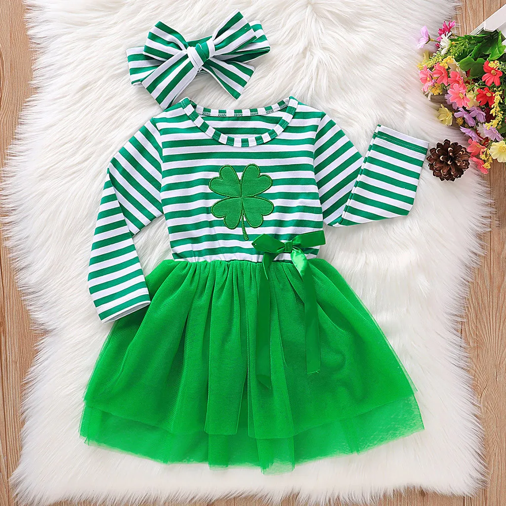 Новинка 2020 весенне-летнее платье для девочек принцессы в полоску на День Св.