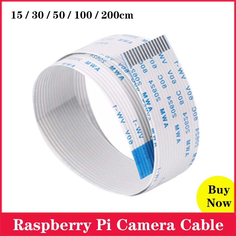 Raspberry Pi Камера Flex кабель 15 см 30 см/50 см/1 м 2 15Pin FFC плоский провод для 3 Model B + 4B 3B видео