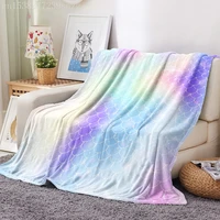 gorgeous rainbow throwing blanket 3d printing flannel blanket office air conditioning yoga nap blanket sofa sheet cover