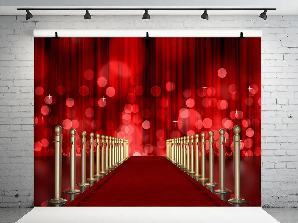 

VinylBDS 10X10FT Red Stage Photo Background Photography Backdrop Carpet Aperture Backgrounds For Photo Studio Microfiber
