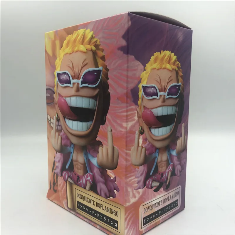 

One Piece Donquixote Doflamingo Q Sitting Despise Ver. PVC Action Figures OP Luffy Fighter Collectibles Model 11cm