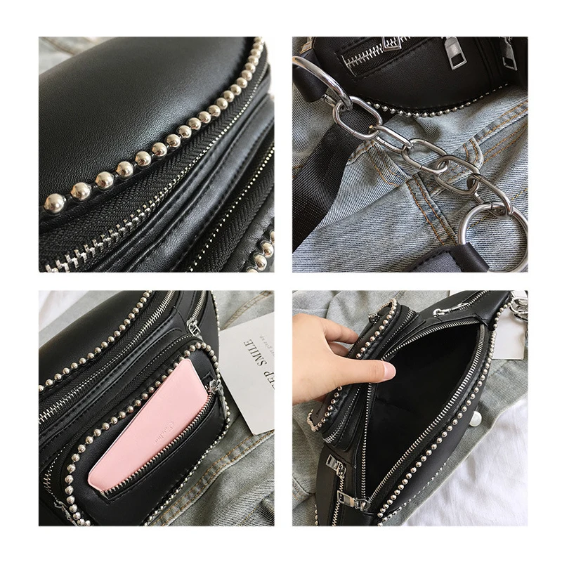 Прямая поставка модная черная сумка для телефона ежедневного использования