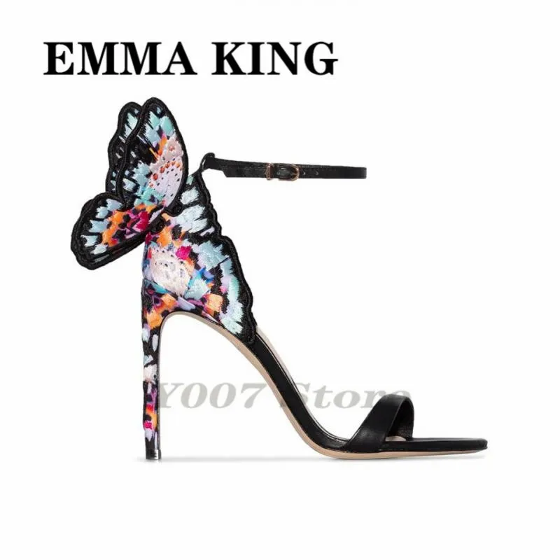 Магия бантом крылья дизайн женские туфли-Стилетто на Сандалии каблуке с ремешком