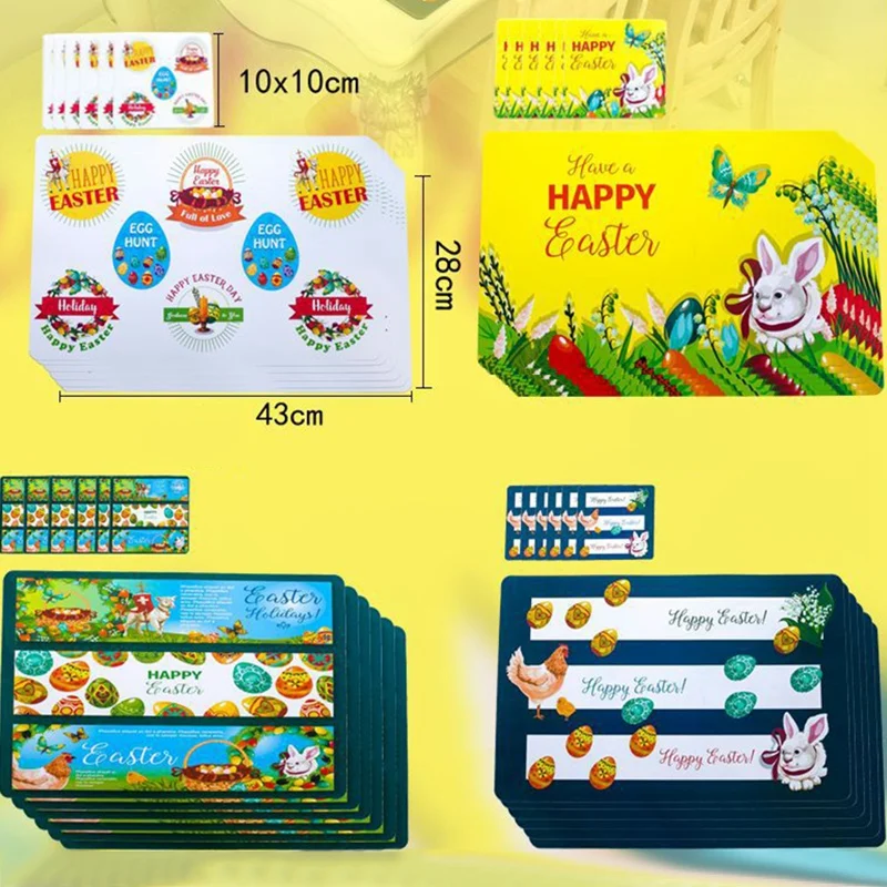 PVC коврик пасхальные столовые приборы набор печатных столовой для кухонного