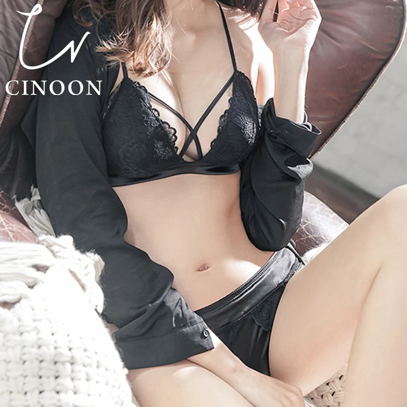 CINOON, сексуальное женское белье, комплект с бюстгальтером, женское эротическое кружевное нижнее белье/комплект женского белья, три цвета, бюстгальтер без косточек, нижнее белье