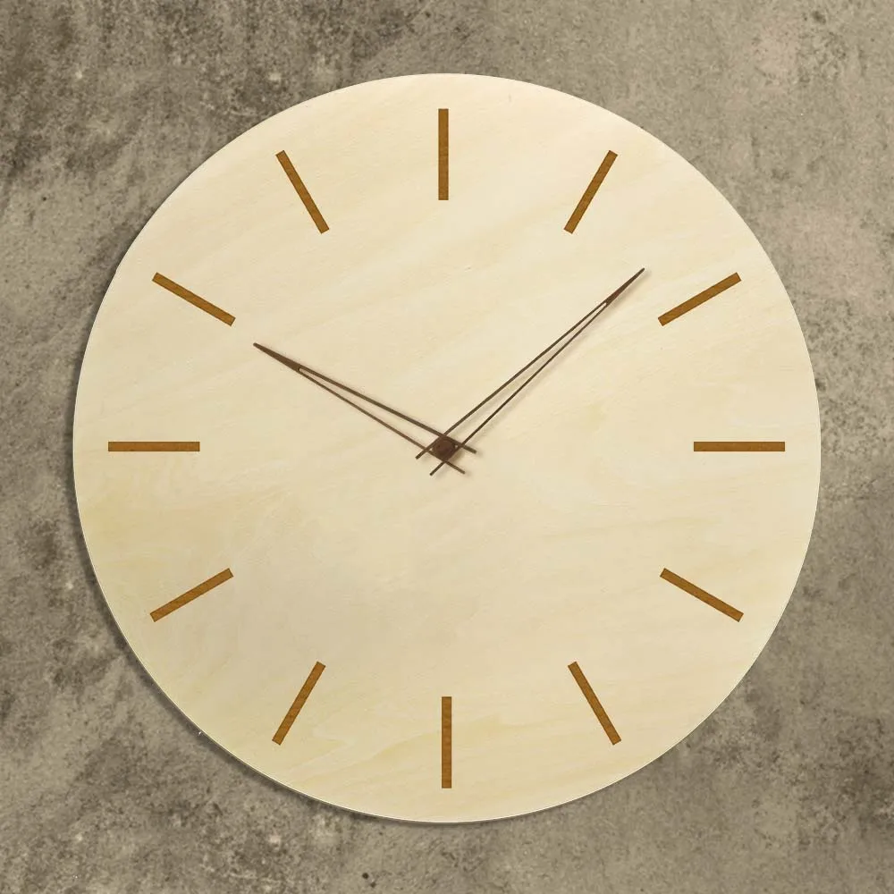 Simple Modern Silent Non-Ticking Wooden Wall Clock with Wood Pointer for Living Room Kitchen Home Office Housewarming Decor Gift | Дом и сад