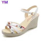 Туфли женские сандалии летние сандалии на танкетке Женская обувь в богемном стиле модные классические Нескользящие сандалии с пряжкой обувь для пляжа Новинка 2021