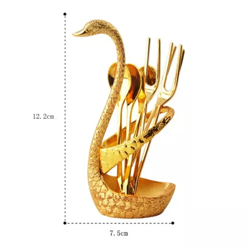 

Dessert Spoon Set For Ice-Cream Sundaes Hygienic Spoon Stainless Steel Swan