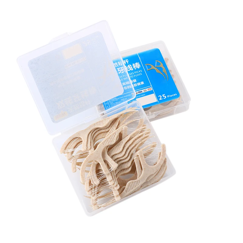 

100pcs Straw Dental Flosser Picks Teeth Toothpicks Stick Tooth Clean Oral Care Biodegradable-Personalized-Eco-Friendly-Flosser