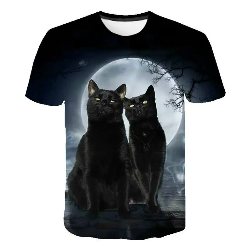 

Fashion men and women modern t-shirt 3d animal cat short-sleeved t-shirt 2021 summer new t-shirt
