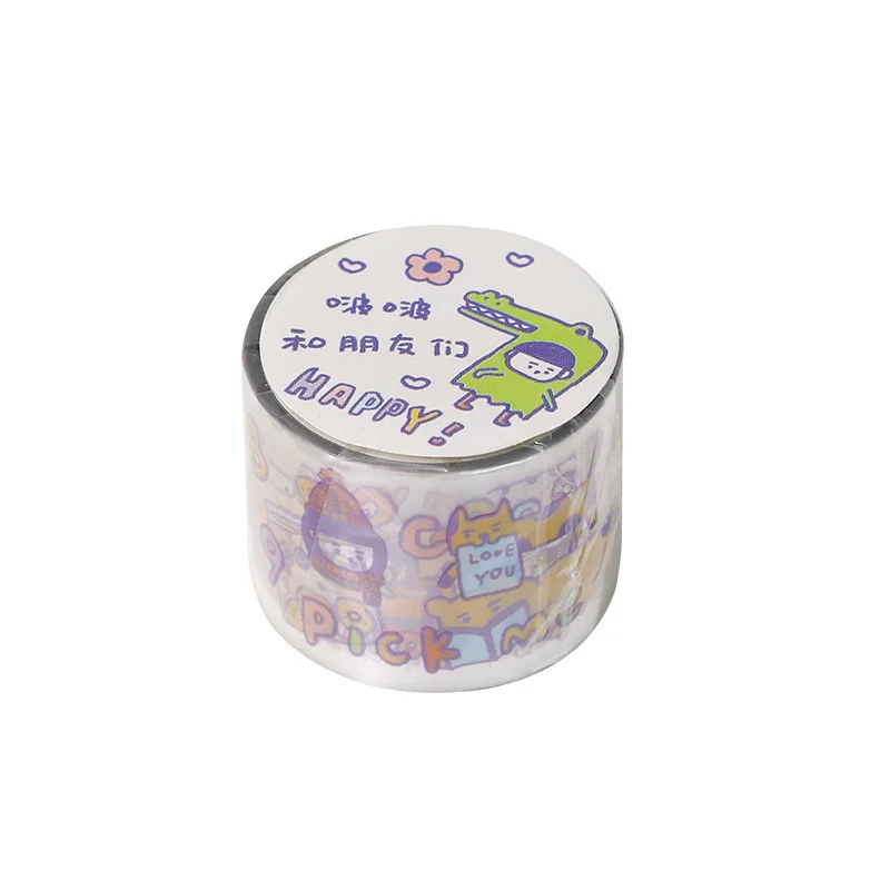 

1PC Lovely Cartoon Translucent Masking Tape DIY Material Decorative Stickers Scrapbooking Cute Stationery