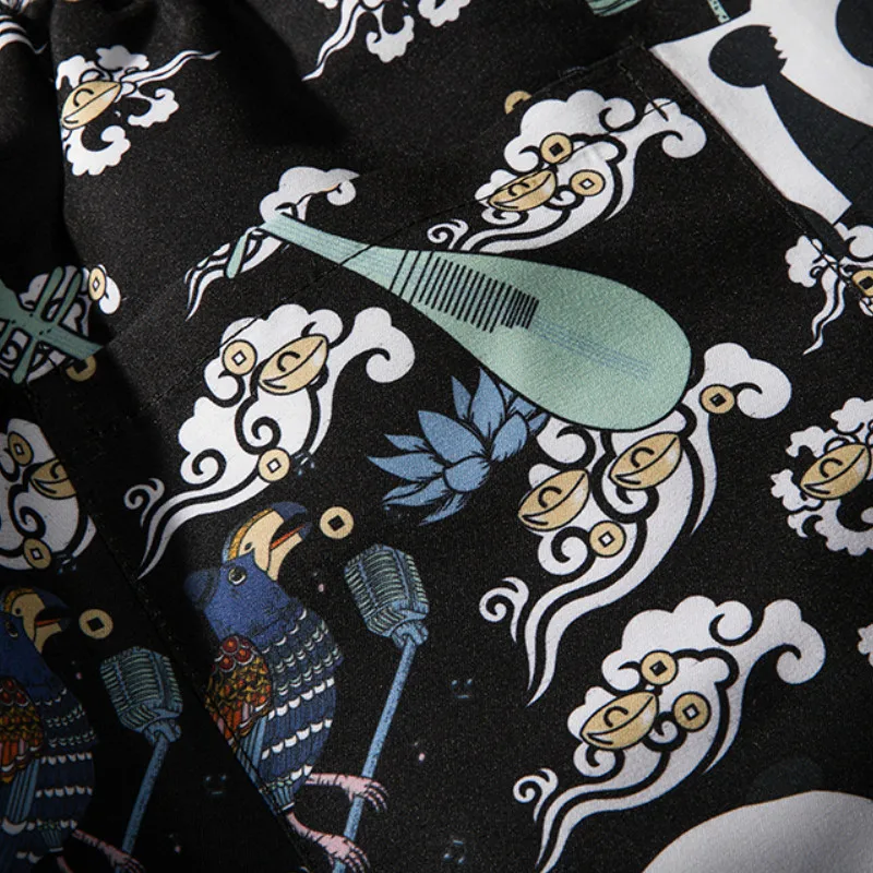 

Men Board Shorts Print Drawstring Plus Size 4XL Beach Quick-dry Summer Mens Thin Fashion Leisure Retro Holiday Loose Ulzzang New