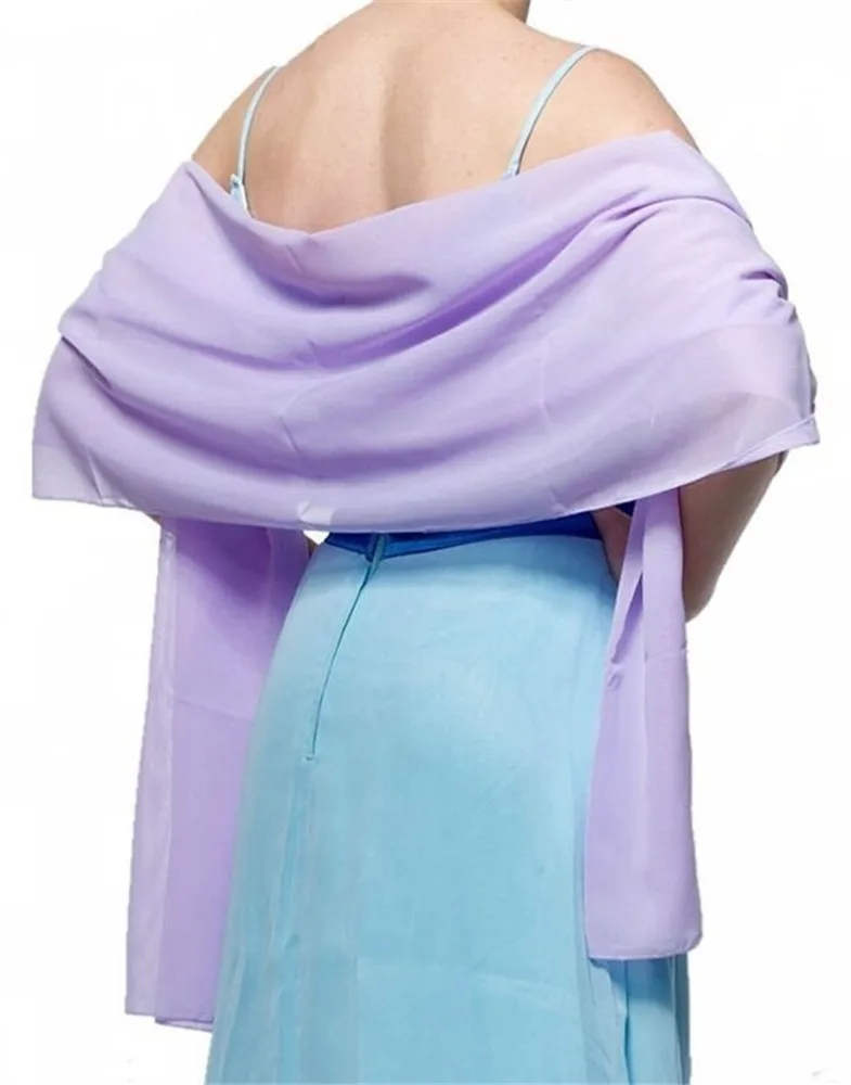 Женский шифоновый длинный шарф накидка шаль для платья подружки невесты