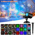 Светодиодный диско-светильник с 12 узорами, Рождественский проектор, уличное праздничное освещение, садовый ландшафтный светильник, праздничные украшения для дома