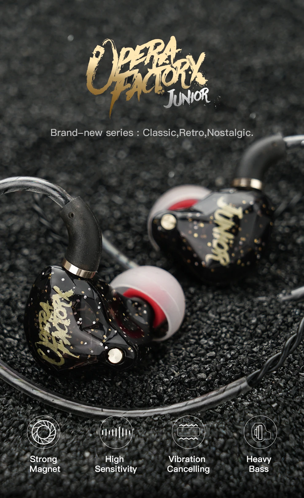 AK OperaFactory OS1 In-Ear Monitor 10 мм графеновые мембранные динамические наушники HIFI бас поп-гарнитура наушники 5N OFC кабель