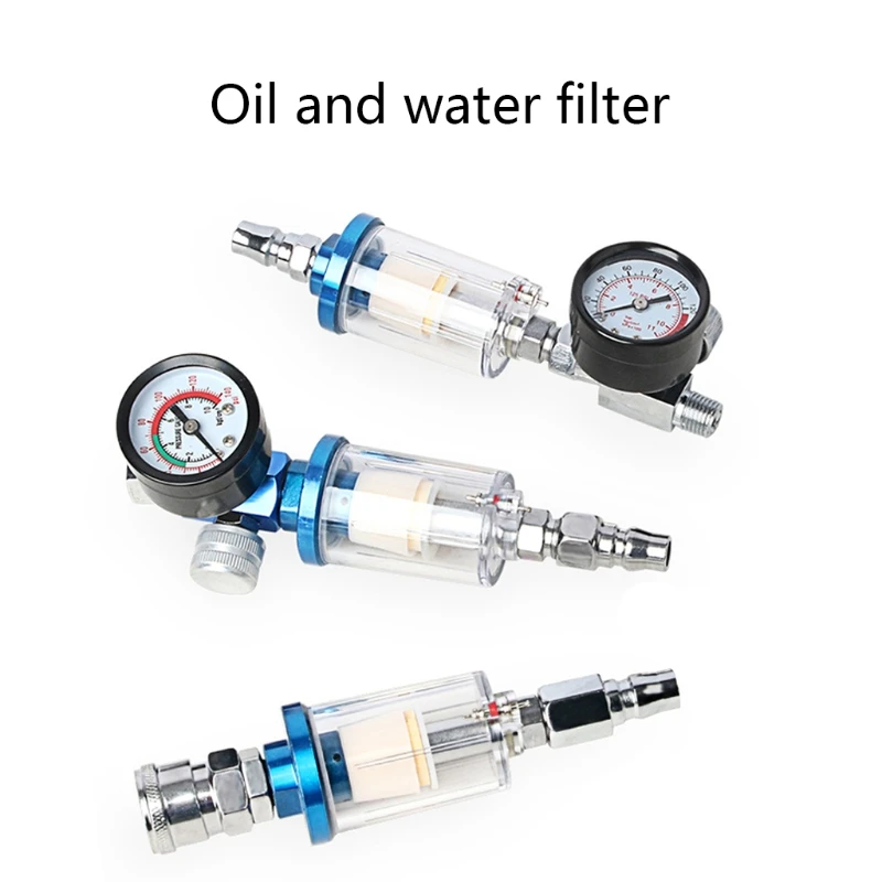 

J2FA Water Oil Separator Filter Inlet and Outlet Air Compressor Fitting with Pressure Regulator for Spray Tool Fitting