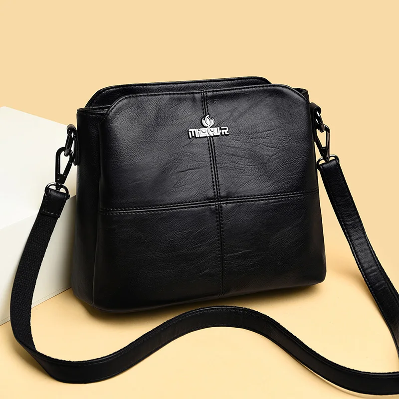

Plaid Sewing Thread Ladies PU Leather Crossbody Bags Square Underarm Shoulder Bag Lightweight Designer Tote Handbags for Women