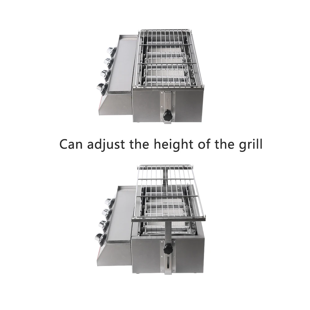 ITOP 4 горелки LPG газовые грили для барбекю регулируемая высота нержавеющая сталь