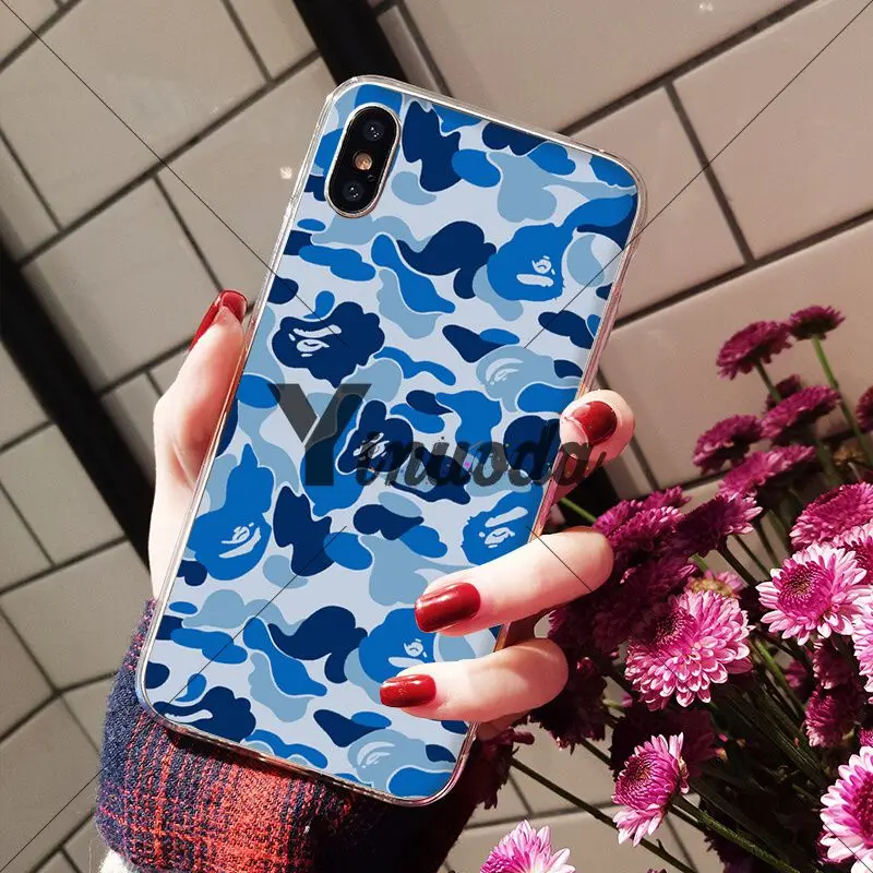 Yinuoda модный трендовый камуфляжный чехол для телефона Apple iPhone 8 7 6 6S Plus X XS MAX 5 5S SE XR
