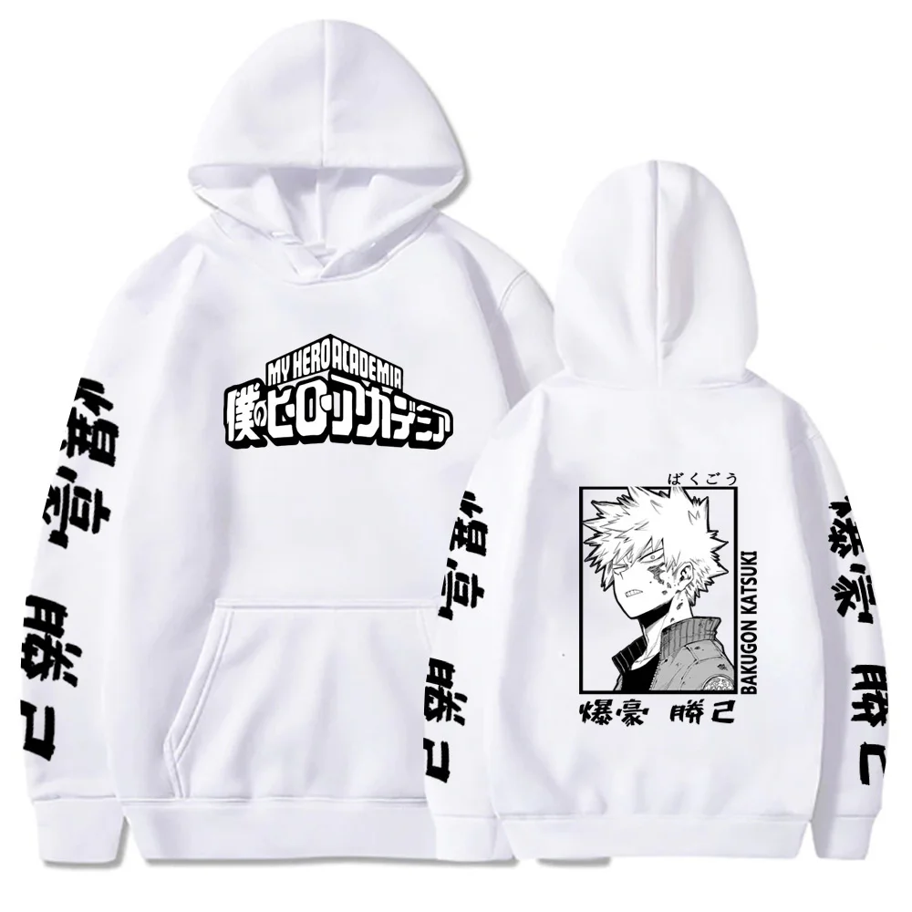 

My Hero Academia Anime Hoodies Bakugou Katsuki Print Loose Oversized Casual Sweatshirts Streetwear Hip Hop Men Women Sweater