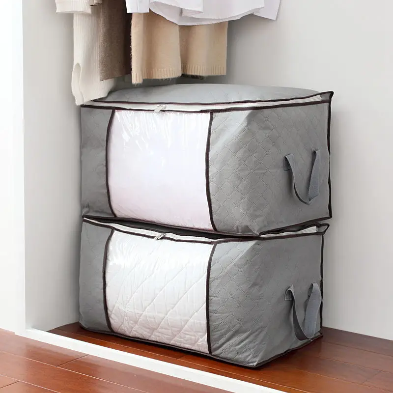 

Home Storage Foldable Bag Waterproof Non-Woven Fabric Bedding Pillows Quilt Clothes Storage Bag Large Size Organizer Box