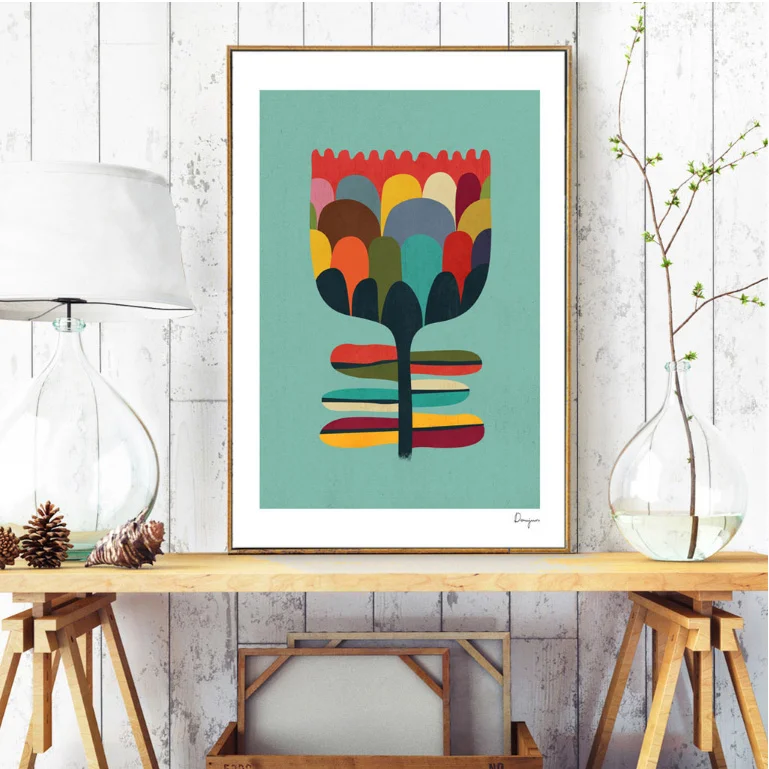 

Canvas Painting Wall Art Abstract a Bud Poster Minimalist Painting Living Room Home Decoration Photo