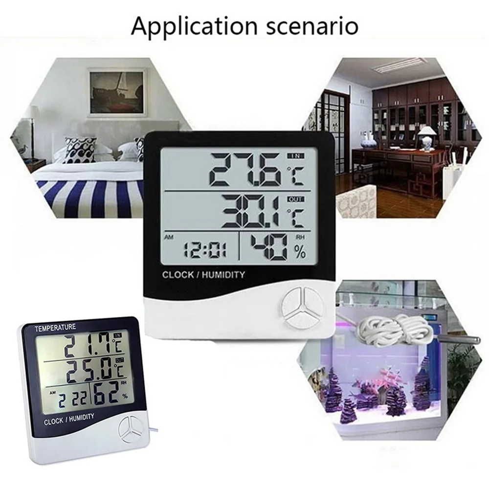 

Digital Thermometer Hygrometer Household Indoor Electronic Thermometers LCD Temperature Humidity Monitor Meter with Sensor