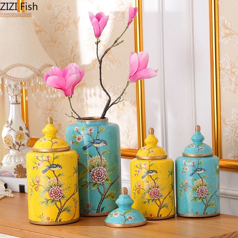 Фарфоровые банки для хранения с рисунком цветов антикварные конфеты