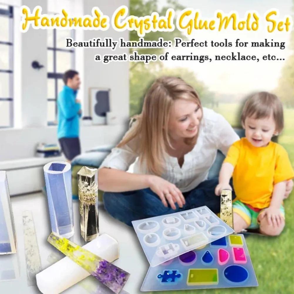 

Набор прессформы для клея ручной работы из смолы, набор ювелирных изделий, 83 шт, браслет, подвеска, силиконовые формы, THIN889