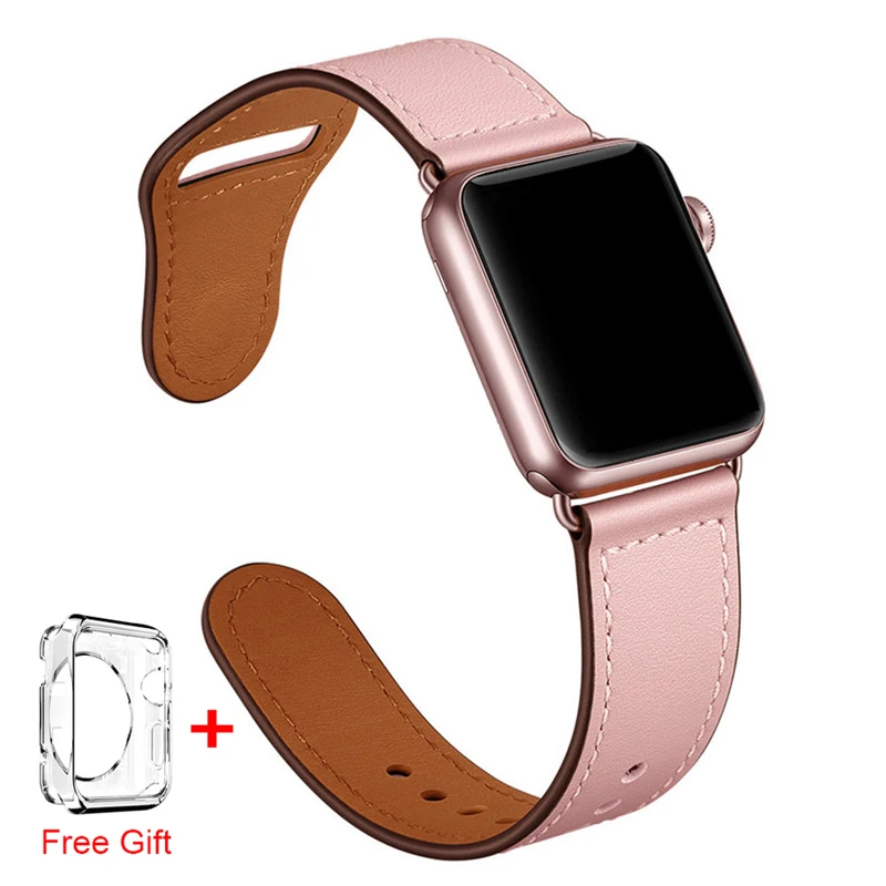 Женские Мужские Мягкие роскошные кожаные часы ремешок для Apple Watch 44 мм 40 мм 42 мм 38 мм браслет ремешок для iWatch серии 1 2 3 4 ремешок