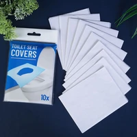 50pcs5 packs disposable water soluble toilet seat covers wood pulp portable flushable safe hygienic potty shields pads