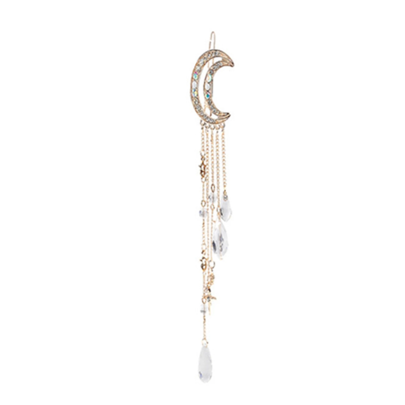 

Moon Tassel Crystal Hairpin Crescents Tassel Hairpin European and American Fashion Hair Accessories MAEA99