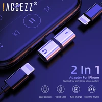 accezz 3 in 1 earphone audio adapter for iphone x 8 7 plus xs max xr fast charge listening adapter dual lighting aux splitter