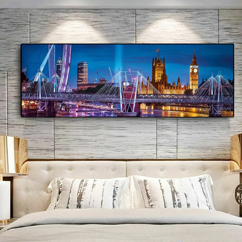 5D Diamond Painting City Night London Skyline Full Drill Square Round Cityscape Art Embroidery Decoration For Home Gift | Дом и сад