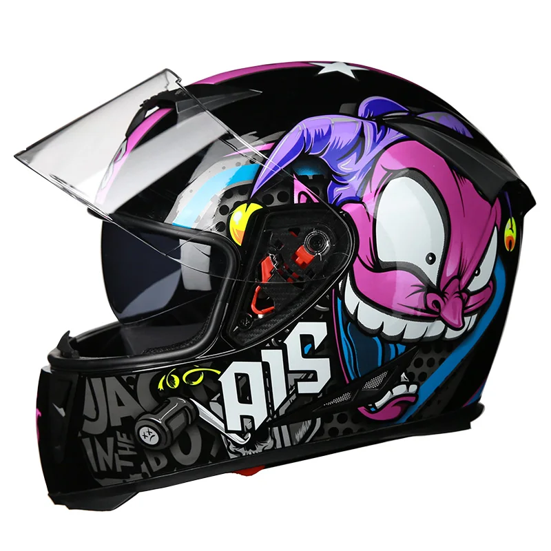 AIS мотоциклетный шлем Casco Moto с открытым лицом Moto шлем с двойным козырьком для мотокросса модульный мотоциклетный шлем - Цвет: 611-02 Clear Lenses