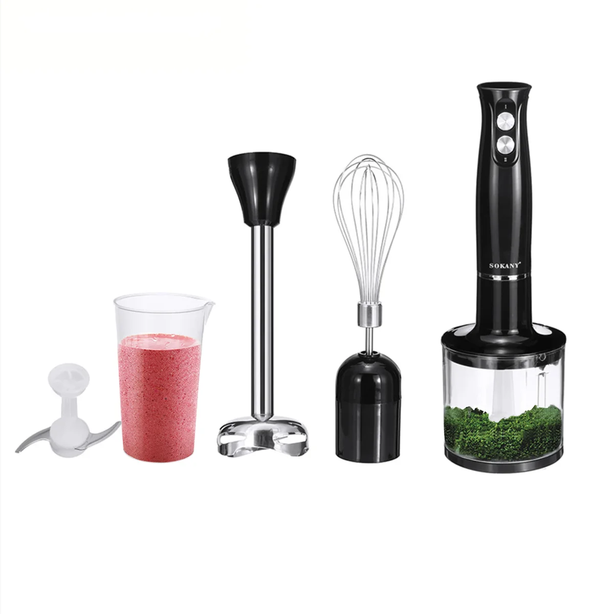 

4in1 700ml Electric Meat Grinder Blender 2Speeds Food Mixer Stainless Steel Kitchen Vegetable Meat Grinder Chopper Whisk Sonifer