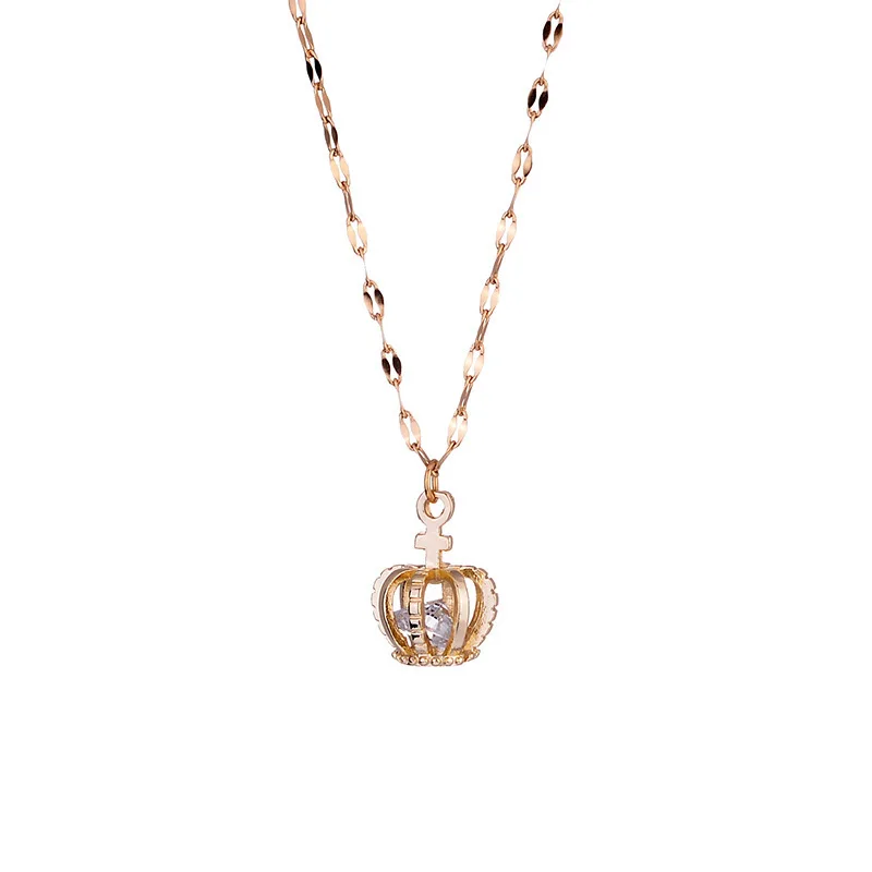 Ожерелье из титановой стали цвета розового золота антиаллергенное и не