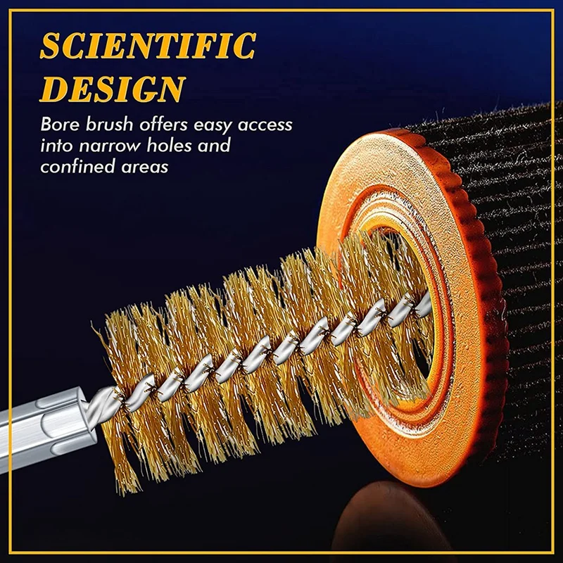 Продвижение! Набор для чистки отверстий из бронзовой щетки на стальной проволоке нержавеющая сталь подходит для электрического дрели.