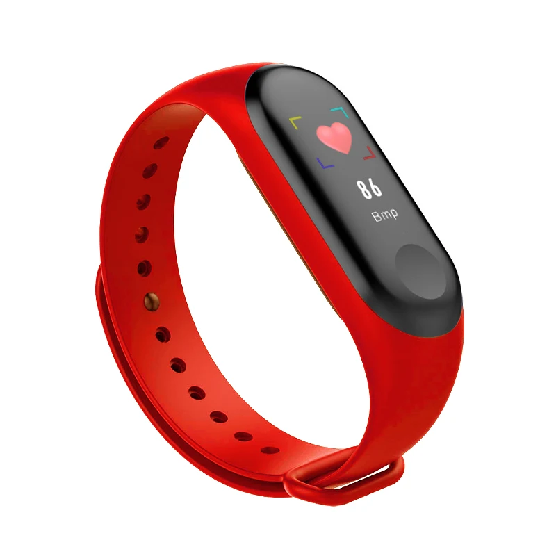 Red M4 смарт-Браслет фитнес-трекер часы спортивный браслет сердечный ритм кровяное давление монитор смарт-ленты здоровье смарт-браслет для взрослых - Цвет: Red