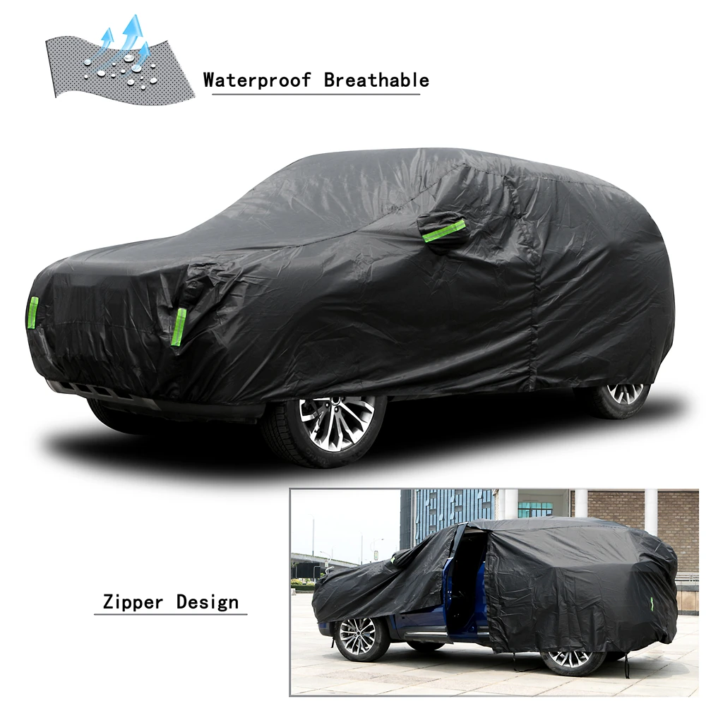 

Outdoor Full Car Waterproof Cover with Zipper Design Sun Rain Snow Protection UV Car Exterior Case Cover Universal for SUV Sedan