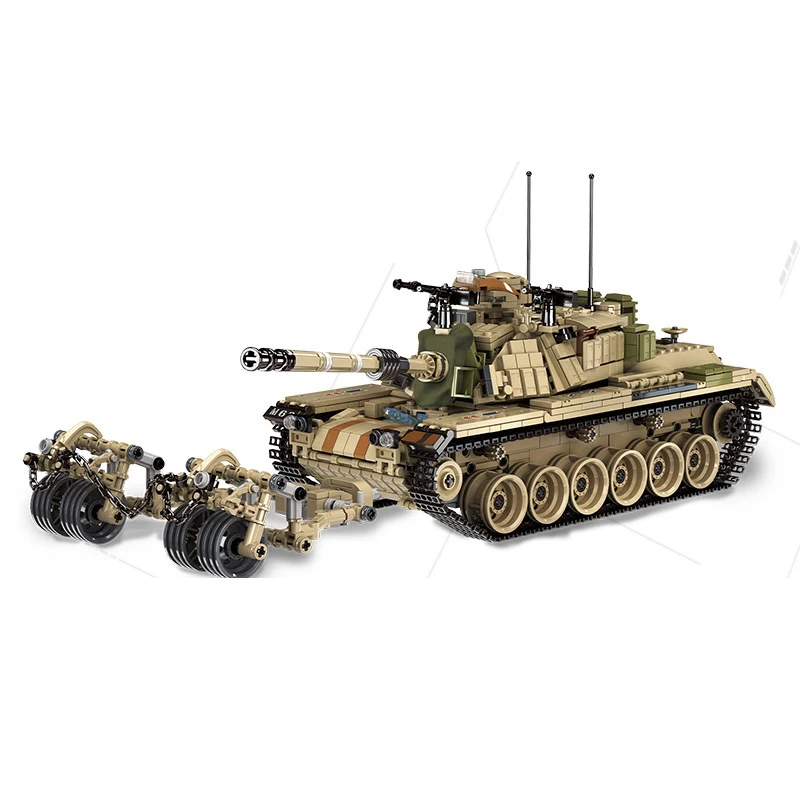 

1753PCS M60 Two Forms Heavy Tank Urban Technology Military Building Blocks Soldier Military Weapon Digital Children's Gift