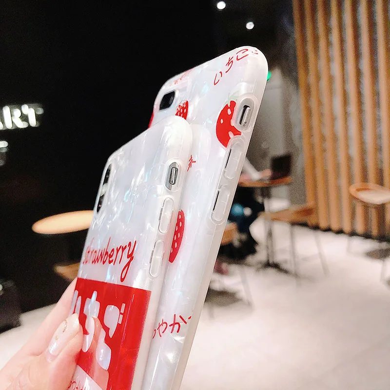 Прекрасный рисунок клубники Телефон чехол для iPhone 6 6s 7 8 Plus X Xs XR Max TPU мягкая