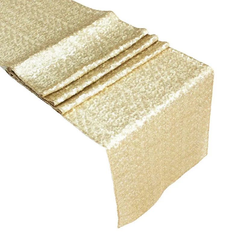 

30x275cm Rose Gold Sequins Tablecloth Glitter Rectangular Table Cloth For Wedding Party Christmas Birthday Tableware Decoration
